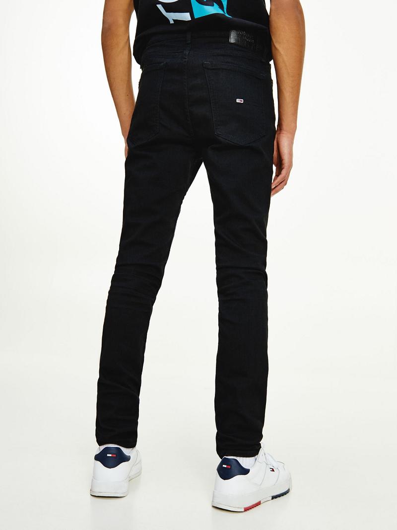 Férfi Tommy Hilfiger wash skinny fit Farmer Nadrág Fekete | HU 1175ILH